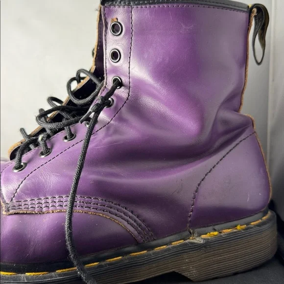 Vintage DOC MARTENS England Made Purple Lace-up Boots - Picture 8 of 16